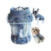 Blue Puppy Denim T-Shirt Dog Jean Jacket for Cats and Small Medium Dogs