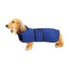 Blue Quilted Dachshund Coat with Soft Fleece Lining and Adjustable Straps