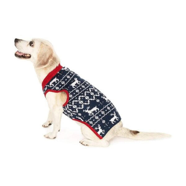 Blue Reindeer Dog Sweater for Medium Size Puppies