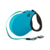 Blue Retractable Leash with Soft Grip Handle and Reflective Strip for Large Dogs