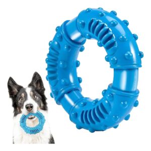 Blue Ring Heavy Duty Dog Chew Toy for Medium to Large Breeds with Natural Teething Relief