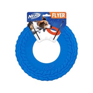 Blue Rubber Flying Disc for Medium and Large Breeds Water-resistant and Durable Dog Toy