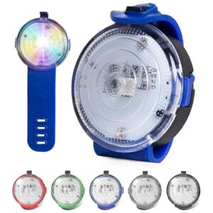 Blue Silicone LED Dog Collar Light for Night Walking with 4 Modes