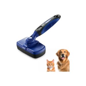 Blue Slicker Brush for Dog and Cat Hair Removal and Shedding Prevention