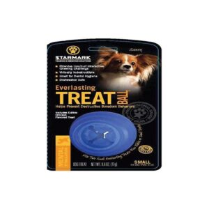 Blue Small Dog Treat Ball Toy with Everlasting Snacks and Food for Puppy Play