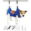 Blue Soft Cloth Grooming Hammock for Cats and Dogs with Professional Beauty Scissors