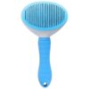 Blue Stainless Steel Pet Brush for Cats and Dogs Massaging and Detangling Grooming Tool