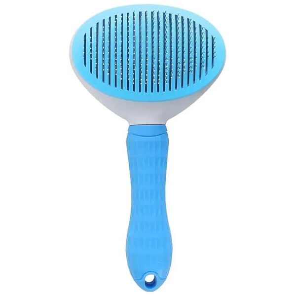 Blue Stainless Steel Pet Brush for Cats and Dogs Massaging and Detangling Grooming Tool