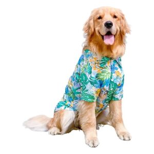 Blue Summer Dog Shirt 5XL Hawaiian Pattern Costume for Large Dogs Beach Wear