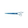 Blue Titanium Coated Straight Dog Shears for Pet Owners Seeking Precision and Durability