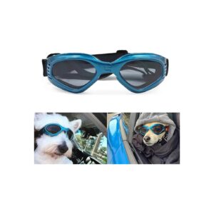 Blue UV Protection Dog Sunglasses with Elastic Strap for Medium Dogs