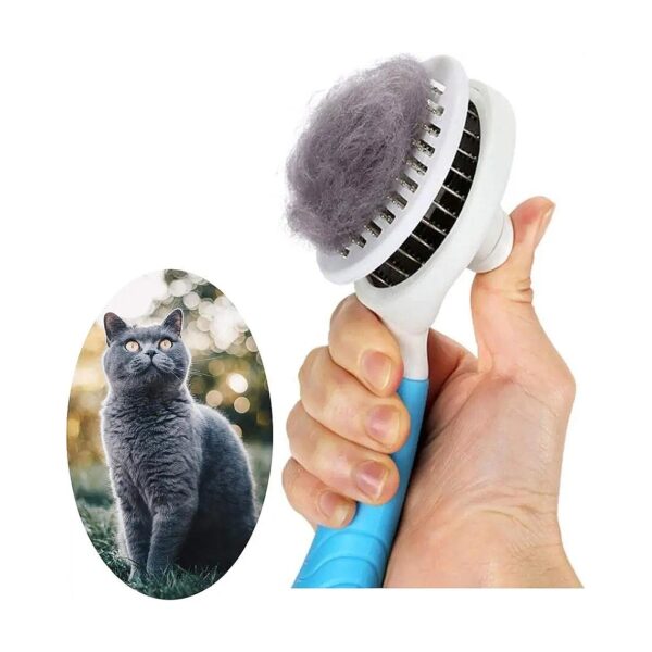 Blue Undercoat Brush for Dogs and Cats with Gentle Removal