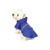 Blue Vinyl Dog Rain Jacket with Waterproof Material and Reflective Strip