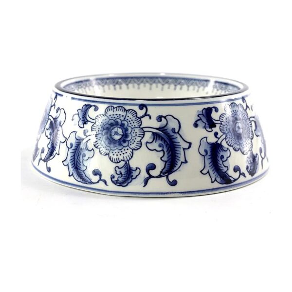 Blue and White Cermic Pet Bowls for Small to Medium Dogs and Cats Food and Water