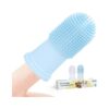 Blue and White Dog Toothbrush Kit for Teeth Cleaning and Breath Freshening