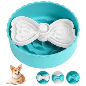 Blue and White Slow Down Dog Food Bowl Puzzle Feeder for Fast Eating Dogs