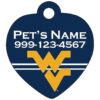 Blue and Yellow Novelty Aluminum West Virginia Mountaineers Personalized Pet ID Tag