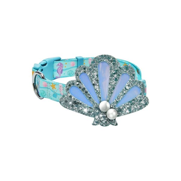 Blueberry Pet's Best-Selling Adjustable Dog Collar with Seahorse and Friends Print