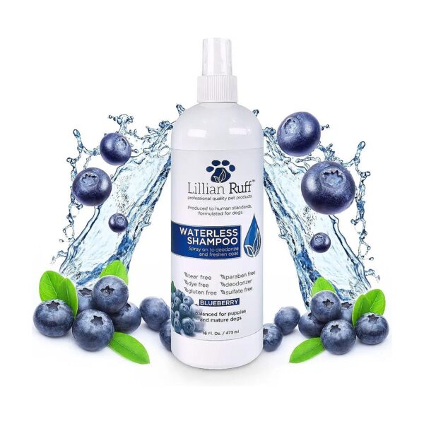 Blueberry Scented Waterless Dog Shampoo Spray for Dry, Sensitive Skin pH-Balanced Formula