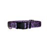 Bohemian Paisley Purple Polyester Dog Collar with Size Small and Snap Closure