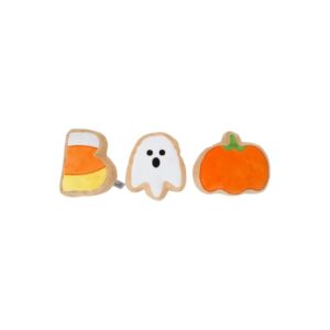 Boo Sugar Cookie Plush Dog Toys Set for Halloween with Large Size