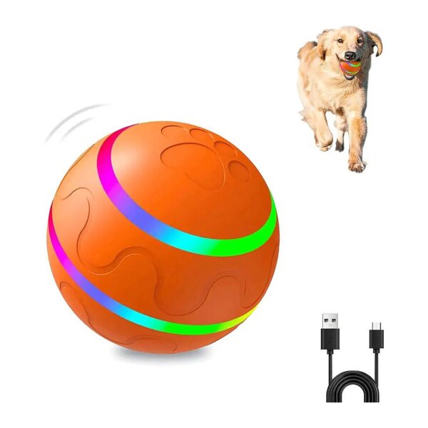 Bouncing Busy Ball for Small and Large Pets Orange Automatic Interactive Dog Toy