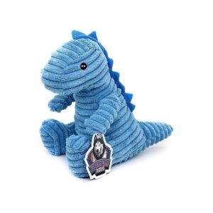 Bouncy Blue Dinosaur Plush Toy with Squeakers for Small to Medium Dogs