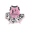 Bow Down to This Cute Pink Cow Print Puppy Dog Dress for Birthday