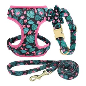 Breathable Adjustable Dog Harness for Puppies Small Medium Dogs Green