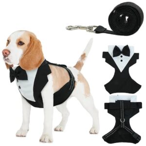 Breathable Adjustable Tuxedo Harness for Small to Medium Dogs with No Pull Design