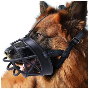 Breathable Basket Muzzle for Small to X-Large Dogs, Prevents Biting, Chewing, and Barking