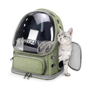 Breathable Cat Carrier Backpack for Small Cats Up to 15lbs with Large Space Bubble