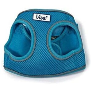 Breathable Cool Mesh Dog Harness for 46-54cm Medium-Sized Head-Shy Dogs in Relaxing Blue