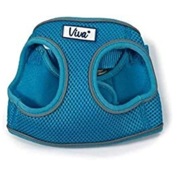 Breathable Cool Mesh Dog Harness for 46-54cm Medium-Sized Head-Shy Dogs in Relaxing Blue