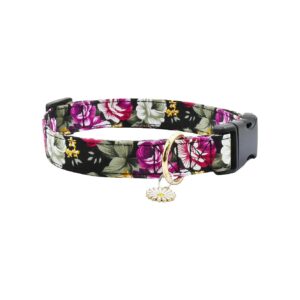 Breathable Cotton Dog Collar with Floral Design and Comfortable Adjustable Size