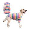 Breathable Cotton Dog Shirts for Large Dogs Pink Striped Pattern Comfortable Daily Wear