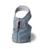 Breathable Denim Dog Harness Jacket in Blue for Small Breeds