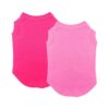 Breathable Dog Clothing 2pc Soft Cotton T-Shirts XXL Size Pink Rose Red for Dogs