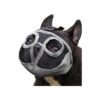 Breathable Mesh Dog Mask for French Bulldog Shih Tzu Pug Grey Nylon Adjustable Muzzle