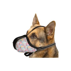 Breathable Mesh Dog Muzzle for Large Dogs with Comfortable Fit and Reflective Strip