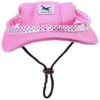 Breathable Mesh Dog Sunbonnet with Visor and Ear Holes for Small Dogs - Pink Size S