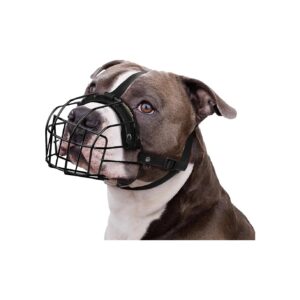 Breathable Metal Basket Muzzle for Large Dogs Biting Chewing Barking Protection