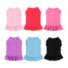 Breathable Pet Dresses for Small Dogs and Cats - Cute Styles, 6 Pieces, M Size