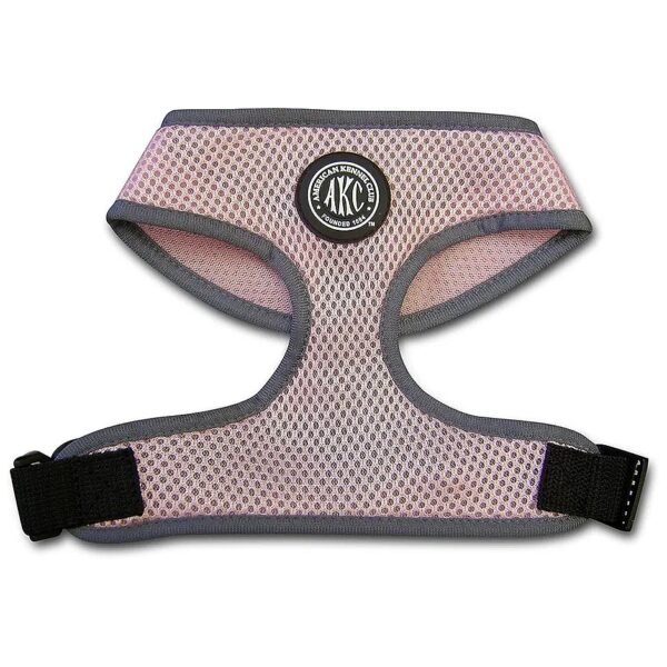 Breathable Pink Nylon Dog Harness with Adjustable Nylon Straps Medium Size