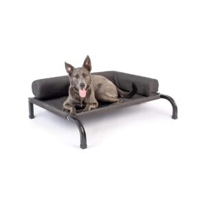 Breathable Polyester Outdoor Dog Bed with Steel Frame, Bolsters, and 12 Month Warranty