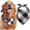 Breathable Soft Buffalo Plaid Dog Bandana for Puppy Small Medium Large Pets