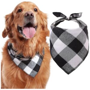 Breathable Soft Buffalo Plaid Dog Bandana for Puppy Small Medium Large Pets