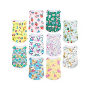 Breathable Soft Cartoon Print Dog Shirts for Small Female Dogs Puppy Clothes