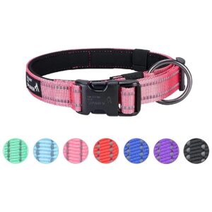 Breathable Soft Padded Nylon Dog Collar with Quick Release Buckle and Classic Design