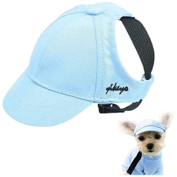 Breathable Sun Protection Dog Hat for Small Dogs with Ear Holes and Adjustable Strap